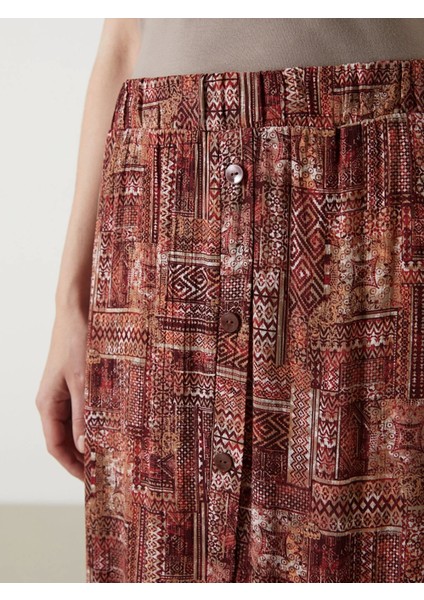 Lcw Grace Kirmizi Beli Lastikli Çiçekli A Kesim Etek modelleri