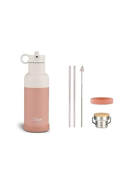 Citro Citro 3 Katmalı Paslamaz Çelik Termos Seti 500 ml - Blush Pik/cream 1196335
