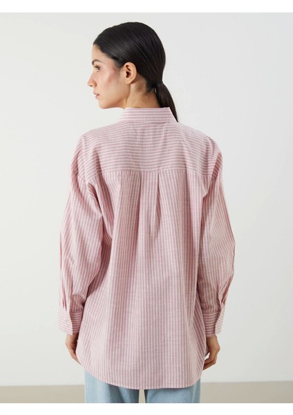 Lcw Modest Pembe Kiraz Nakışlı Oversize Kadın Gömlek Tunik fırsatları