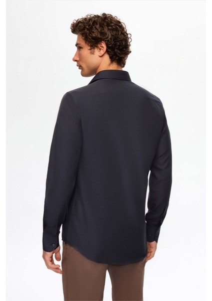 Ds Damat Slim Fit Koyu Mavi Italyan Yaka Kolay Ütülenebilir 2'li Gömlek 2HF02ORTBN86 modelleri
