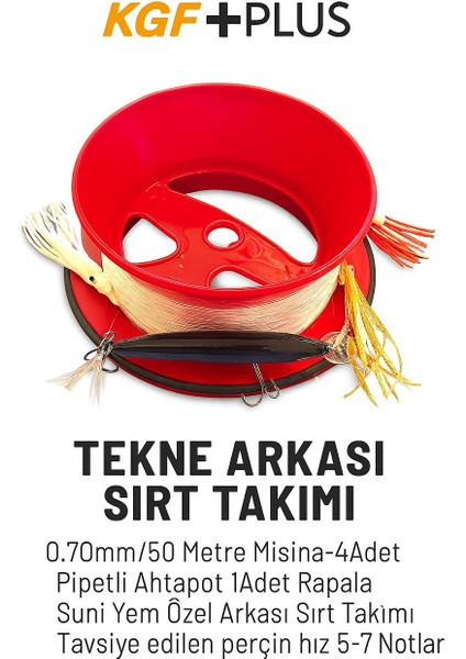 Deephunt Pro 70 – Tekne Arkası Palamut & Torik Sırtı Takımı (50M / 0.70MM Misina + Rapala + 4 Adet Silikon Ahtapot)