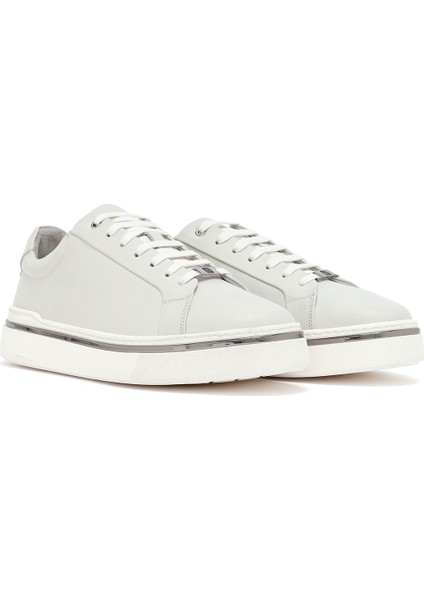 Erkek Beyaz Bağcıklı Deri Sneaker 25WFD654618 modelleri