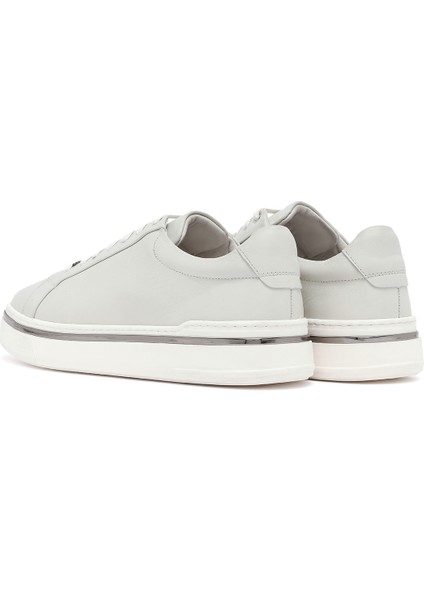 Erkek Beyaz Bağcıklı Deri Sneaker 25WFD654618 indirimleri