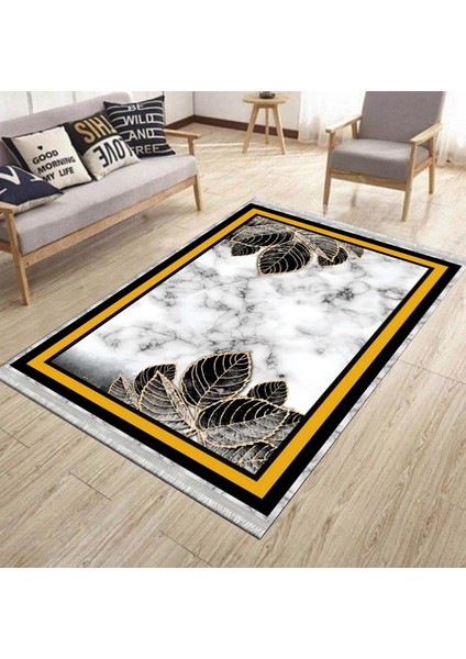Floral Desenli Kaymaz Tabanlı Halı Makinede Yıkanabilir Kilim Dot Tabanlı Halı 2011A modelleri