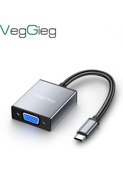 Type-C To VGA 1080P 60Hz Çevirici Dönüştürücü Kablo Adaptör