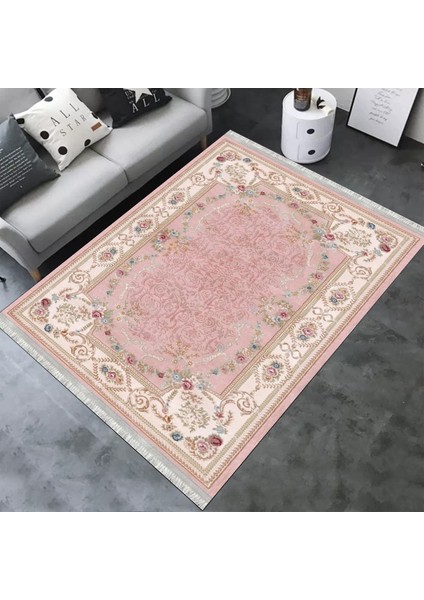 Vintage Desenli Floral Halı Yıkanabilir Kilim Kaymaz Tabanlı Yolluk Dot Tabanlı Halı 2098A fiyatları