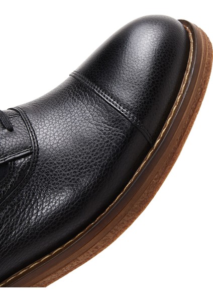 Erkek Siyah Bağcıklı Deri Casual Ayakkabı 25WFD6013FT