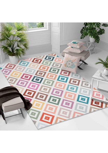 Kaymaz Taban Yıkanabilir Halı – Mutfak, Salon, Yatak Odası Için Modern Dijital Baskı Halı