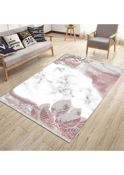 Floral Desenli Kaymaz Tabanlı Halı Makinede Yıkanabilir Kilim Dot Tabanlı Halı 2017B modelleri