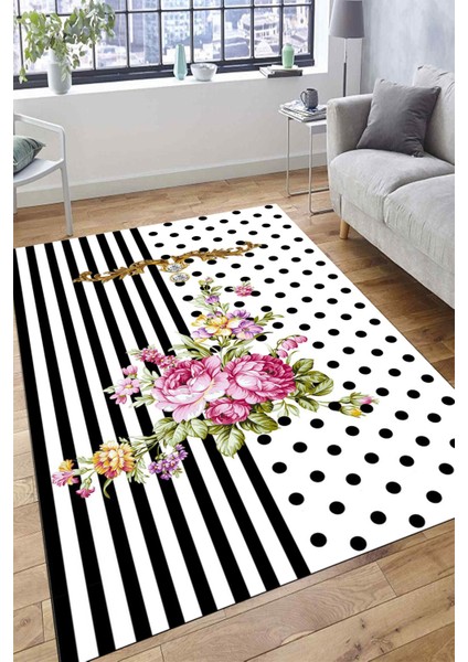 Puantiyeli Halı Yıkanabilir Halı Kilim Kaymaz Tabanlı Yolluk Dot Tabanlı Halı 2195A modelleri