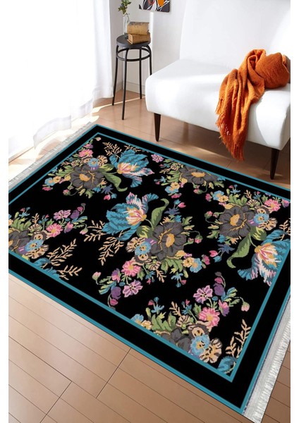 Çiçekli Klasik Desen Kaymaz Tabanlı Halı Makinede Yıkanabilir Kilim Dot Tabanlı Halı 2018B fırsatları