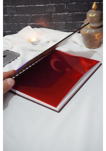 Kemal Atatürk Temalı Ahşap Kapaklı Defter - Çizgili Defter - Ajanda - Okul Defteri (A5 - 120 Sayfa) fiyatları