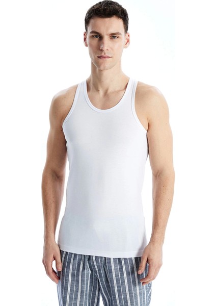 Lc Waıkıkı Beyaz U Yaka Penye Erkek Atlet 2'li modelleri