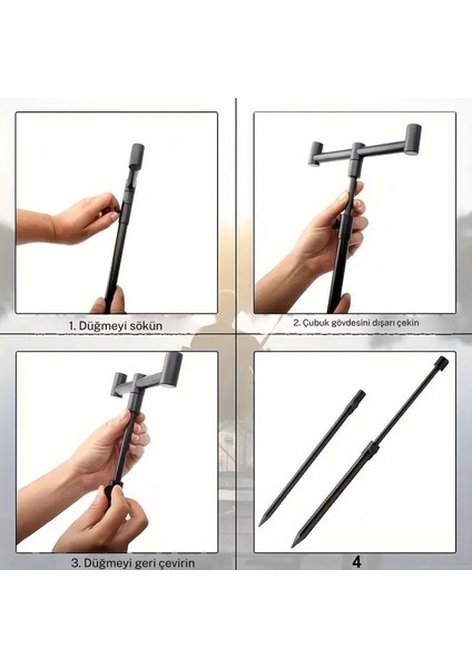 Sazan Balıkçılık Çantalı Buzz Sticks Buzzbar Bankstick Olta Çubuğu Tutacağı 2 Rods Kit Ayak fırsatları