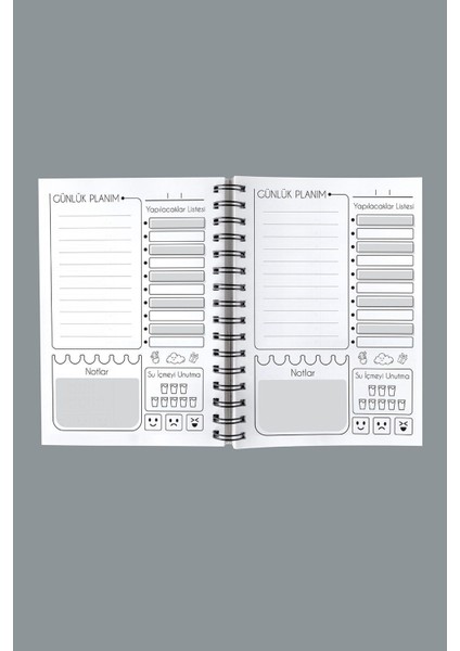 Elif Vav Günlük Planlayıcı Ahşap Kapak Defter - Süresiz Ajanda - Tarihsiz Planlama Defteri - A5