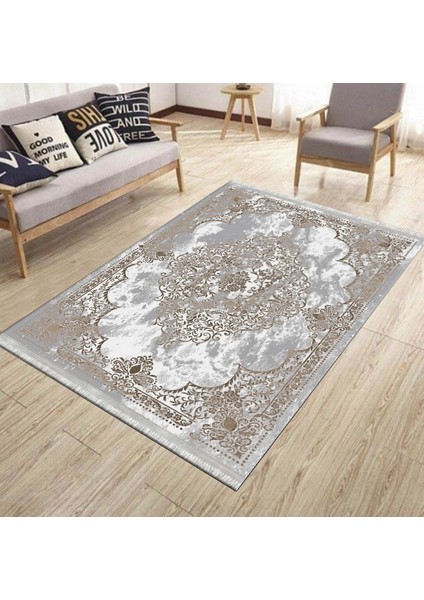 Vintage Desen Kaymaz Taban Halı Makinede Yıkanabilir Kilim Dot Tabanlı Salon Halısı 3017A fiyatları