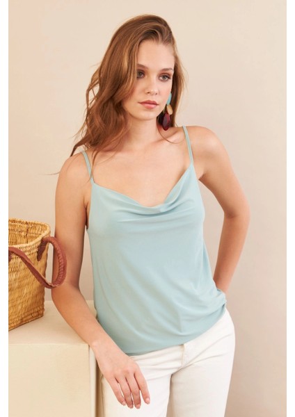 Kadın Mint Degaje Yaka Bluz LPP1286-90 fiyatları