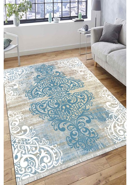 Özel Ölçü Kilim Kaymaz Taban Halı Makinede Yıkanabilir Kilim Dot Tabanlı Salon Halısı 3099E