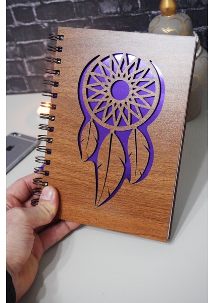 Rüya Kapanı Ahşap Kapak Günlük Planlayıcı Defter - Süresiz Ajanda (Ceviz) A5 - Tarihsiz Planlayıcı modelleri