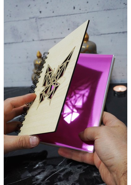 Kelebek Figürlü Ahşap Kapaklı Defter - Çizgisiz Defter - Günlük - Ajanda- A5 Anı Defteri fiyatları