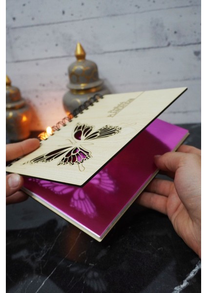 Kelebek Ahşap Plan Defteri - Tarihsiz Ajanda - Haftalık Planlayıcı - A5 - Süresiz Planlama Defteri fiyatları