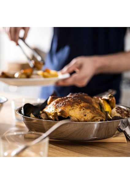 Kızartma Tavası 365+ Paslanmaz Çelik 28 cm Fırına Uygun Dayanıklı Eşit Isı Dağılımlı