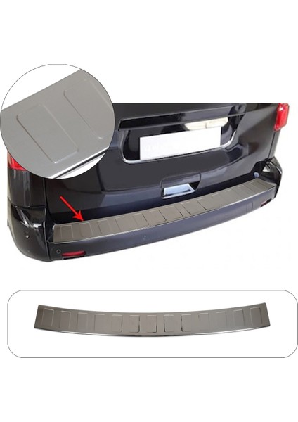 Citroen Jumpy Uyumlu Kısa Model Krom Arka Tampon Üstü Koruma Paslanmaz Çelik