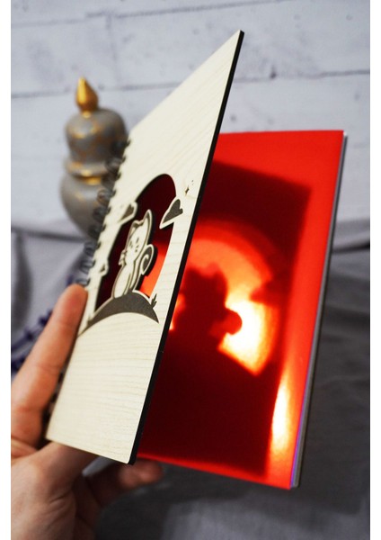 Kedi Desenli Ahşap Kapaklı Defter - Çizgisiz Defter - Günlük - Ajanda-Hediyelik-A5 Anı Defteri fiyatları