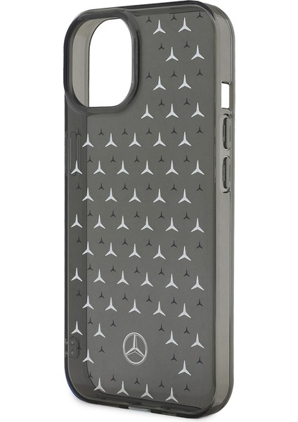 iPhone 14 Uyumlu Kılıf Mercedes Benz Çift Katmanlı Yıldız Desenli Dizayn Kapak Siyah - Gümüş indirimleri