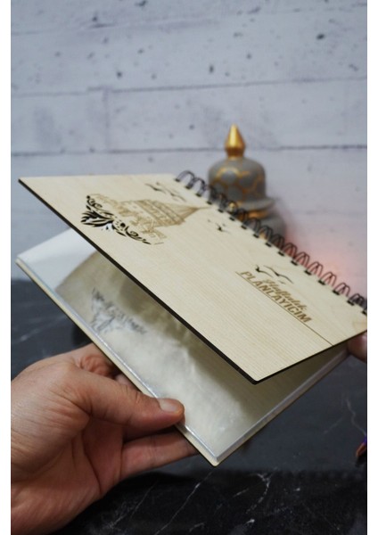 Galata Kulesi Ahşap Plan Defteri - Süresiz Planlama Defteri - Ajanda - Haftalık Planlayıcı - A5 modelleri