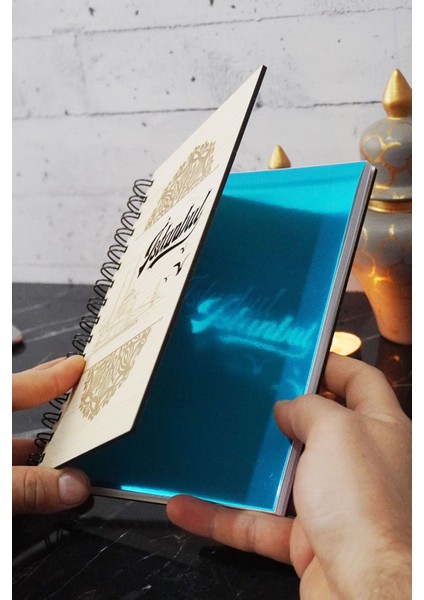 Istanbul Yazılı Ahşap Kapak Plan Defteri - Süresiz Ajanda - Günlük Planlayıcı - A5 Defter fiyatları