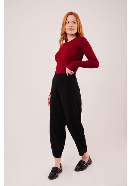 Havuç Kesim Siyah Pantolon modelleri