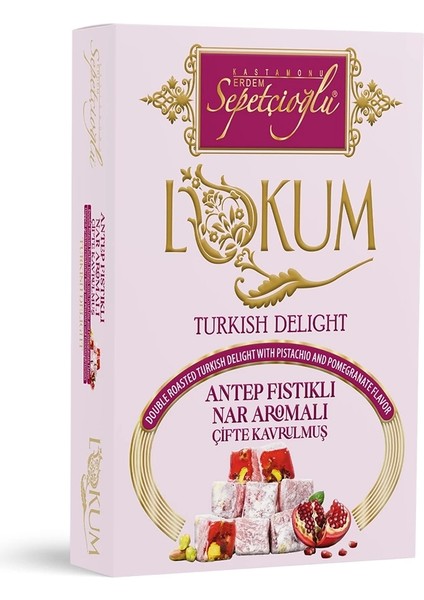 Antep Fıstıklı Nar Aromalı Çifte Kavrulmuş Lokum 240G