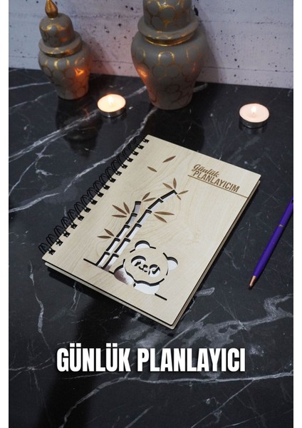 Panda Ahşap Plan Defteri - Tarihsiz Ajanda - Günlük Planlayıcı - Süresiz Planlayıcı A5 Defter fiyatları