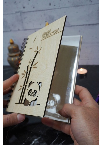 Panda Ahşap Plan Defteri - Tarihsiz Ajanda - Günlük Planlayıcı - Süresiz Planlayıcı A5 Defter modelleri