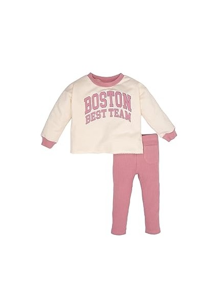 Kız Bebek Baskılı Sweatshirt Alt 2'li Takım