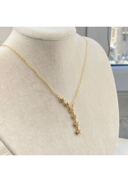 Yıldızlı Kolye Kayan Yıldız Kolye Çelik Gold 45+5cm indirimleri
