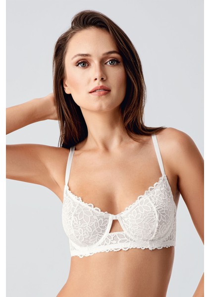 Kadın Desteksiz C Cup Dantelli Sütyen , 348400