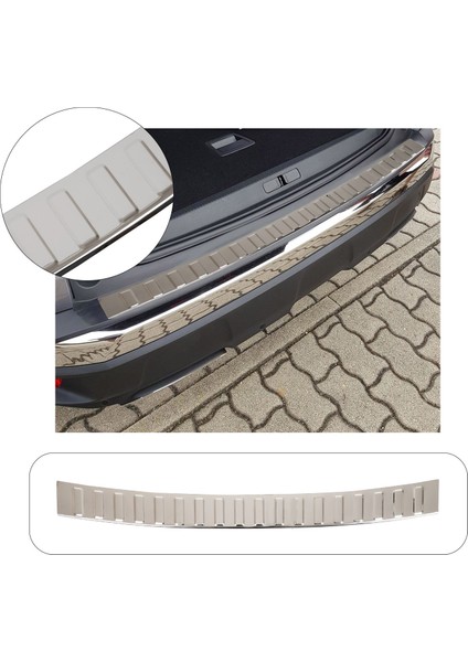 Volkswagen Touran 4 (Typ 5t) Ab Uyumlu 2015 ve Üzeri Krom Arka Tampon Üstü Koruma Paslanmaz Çelik