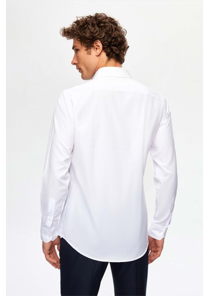 Ds Damat Slim Fit Kahverengi/beyaz Italyan Yaka Kolay Ütülenebilir 2'li Gömlek 2HF02ORTBN86