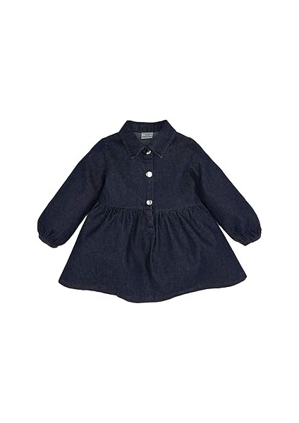 Kız Bebek Uzun Kollu Jean Elbise