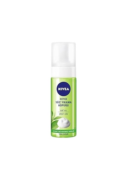 Detox Yüz Yıkama Köpüğü 150ML, Yağlı ve Karma Ciltler, Yeşil Çay ve Antioksidan Içeren Yüz Te