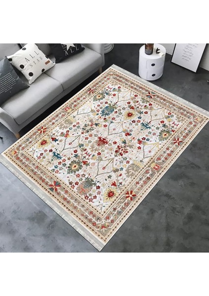 Klasik Vintage Floral Halı Yıkanabilir Kilim Kaymaz Tabanlı Yolluk Dot Tabanlı Halı 2070A fiyatları