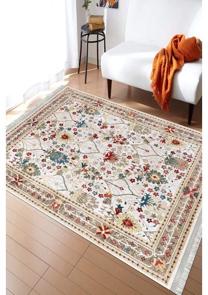 Klasik Vintage Floral Halı Yıkanabilir Kilim Kaymaz Tabanlı Yolluk Dot Tabanlı Halı 2070A fırsatları