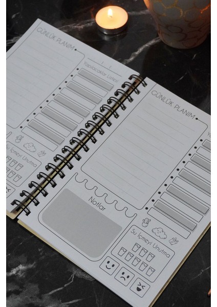 Mustafa Kemal Atatürk Ahşap Plan Defteri - Süresiz Ajanda - Günlük Planlayıcı (Planlama Defteri) A5 indirimleri