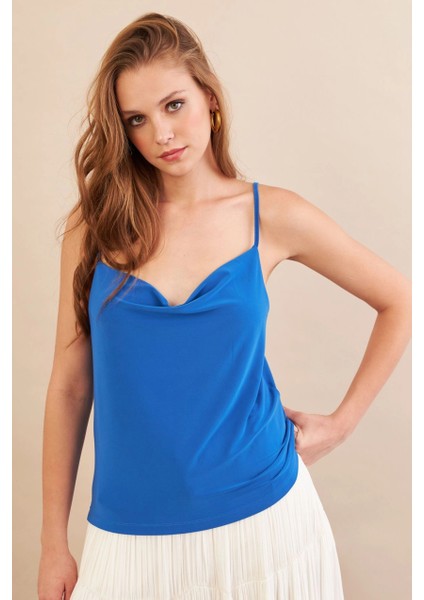 Kadın Saks Degaje Yaka Bluz LPP1286-90 fiyatları