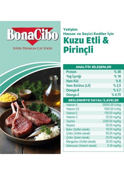 Adult Cat Kuzu ve Pirinçli Kedi Maması, 100 gr x 5 Adet, Tüm Irklar Için, Doğal, Şeker Içermez indirimleri