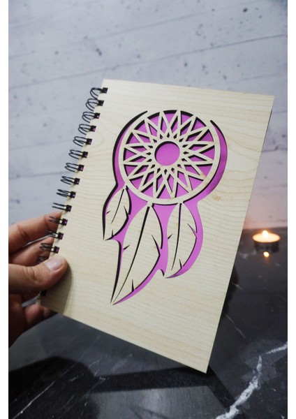 A5 Rüya Kapanı Ahşap Kapak Günlük Planlayıcı Defter - Süresiz Ajanda - Tarihsiz Planlama Defteri modelleri