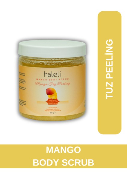 Mango - Tuz Peeling, Batık Giderici, Arındırıcı El Ayak ve Vücut Peeling, Body Scrub, Pürüzsüz cilt için