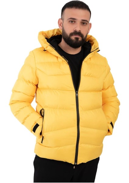 Erkek Kapüşonlu Polarlı Kürklü Su Geçirmez Rüzgara Dayanıklı Şişme Mont Kaban Parka fiyatları